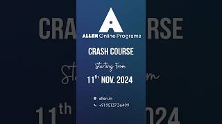 ALLEN’s JEE Crash Course Essential Topics and Strategies for JEE Success [upl. by Adalbert]