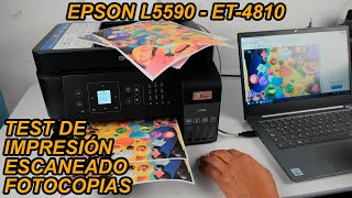 Impresora🖨️Epson L5590 ET4810  Pruebas de velocidad y calidad de impresión📄escáner y fotocopias [upl. by Archambault]