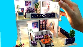 DIY MINIATURE DOLLHOUSE DISNEY FROZEN PRINCESS ANA with bedroom bathroom living room kitchen [upl. by Vandervelde]