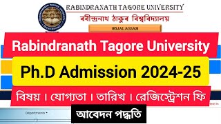 Rabindranath Tagore University PhD Admission 202425 [upl. by Ambrosia756]