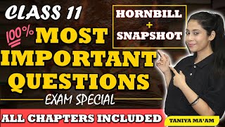 Class 11 Most Important Questions 202324  Exam Special  HornbillSnapshot  Class 11 All chapters [upl. by Arissa]