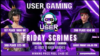 USER IS LIVE  UG’S FRIDAY NIGHT SCRIMS  FREE UC MATCHES  GG PUBGMOBILE [upl. by Stillman]