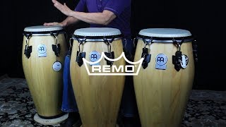 Remo Symmetry drumhead Meinl Congas Luis Conte [upl. by Glynias]