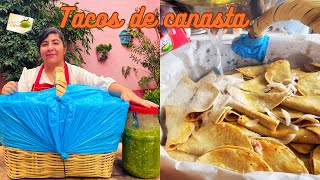 Receta De TACOS DE CANASTA 🧺 con su salsa tradicional 🌶️ [upl. by Neau]