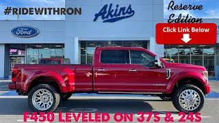 RAPID RED Ford F450 Platinum RESERVE Edition Leveled on 37s amp 24s 2021 Custom Review Ride with RON [upl. by Atinar]