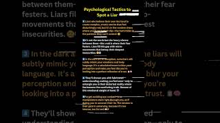 41 Psychological Tatics to spot a liar psychology motivation shorts fyp quotes [upl. by Gen950]