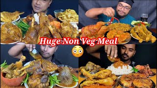 INDIAN FOOD MUKBANG  MUTTON CURRY CHICKEN CURRY FISH CURRY AND RICE  ASMR MUKBANG [upl. by Hsetih674]