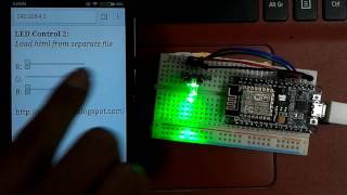 NodeMCUESP8266 WebSocketsServer load html from separate file in flash file system to control GPIO [upl. by Omle]