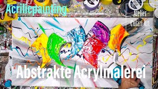 Bunte Farben Abstrakte Malerei Moderne Acrylmalerei Art [upl. by Adym]