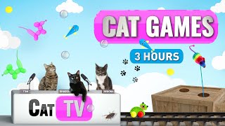 Cat Games  Ultimate Cat TV Compilation Vol 5  3 HOURS 🦎 🐠 🐹 🐟 🎉 [upl. by Nerdna]