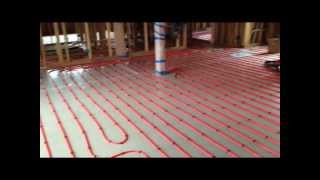 PEX layout and install on wood subfloor [upl. by Anitsej]