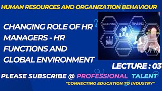 Changing role of HR managers  HR functions and Global Environment H R and Organization behavior [upl. by Gawen]