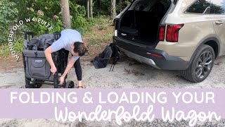 FOLDING AND LOADING THE WONDERFOLD WAGON W4 ELITE  WONDERFOLD WAGON IN A 2021 KIA SORENTO [upl. by Evaleen]