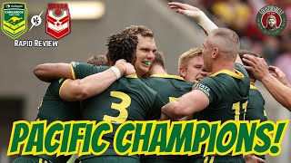 Pacific Championship Cup Final  Australia vs Tonga RAPID REVIEW [upl. by Barthel]