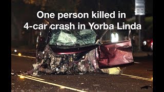 One person killed in 4car crash in Yorba Linda [upl. by Sidnarb]