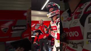 Pecco Bagnaia rides the Ducati GP25 for the first time motogp barcelonatest shorts [upl. by Salesin]