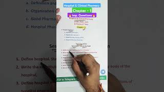 🛑HCP Se Chapter  1 Imp Questions dpharm hospitalpharmacy bteup msbteresult [upl. by Noizneb]