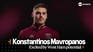 quotWE CAN GET EVEN BETTERquot  Konstantinos Mavropanos excited by West Ham potential ⚒️  Europa League [upl. by Ativla]