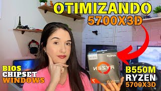 Como Otimizar Ryzen 7 5700X3D na Gigabyte B550M DS3H BIOS Chipset e Windows [upl. by Ahseat]