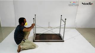 Flipkart Perfect Homes Studio Cross Study Table easy DIY Assembly [upl. by Jarin]