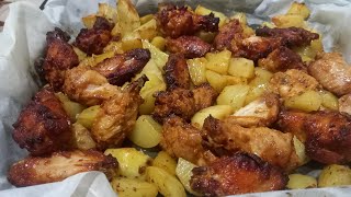 PATATE POLLO AL FORNO potato chickenwings satisfyingdinner shortvideo viralvideo [upl. by Mountford]