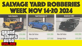 GTA Online  Salvage Yard Robberies  week Nov 1420 2024 [upl. by Airak511]