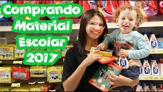 COMPRANDO MEU MATERIAL ESCOLAR 2017  DANY E CADU [upl. by Madge]