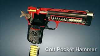 Colt Model 1903 Pocket Hammer How it works  3dGun [upl. by Amlus]