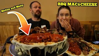 Massive BBQ MacampCheese Challenge  ManvFood  Molly Schuyler [upl. by Zebadiah]