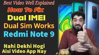 How To Fix Dual Sim IMEI On Redmi Note 9 اردو हिन्दी [upl. by Ahsikad]