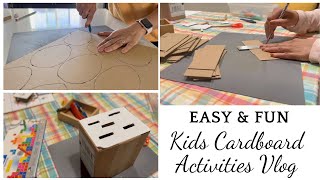 Easy Cardboard Activities for Kids Recycling Cardboard Boxes to make activities for my toddler [upl. by Hummel460]