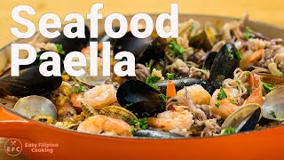 Seafood Paella  Easy Filipino Cooking [upl. by Ailil189]