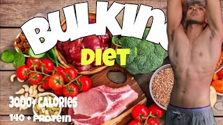 Bulking diet without supplements ll 3000 kcal 140 protein ll [upl. by Ajim]