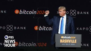 Trump shifts stance on cryptocurrency to win over new bloc of voters and megadonors [upl. by Cadell]