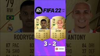 RODRYGO VS ANTONY FIFA COMPARISON 🔥🇧🇷shorts [upl. by Kellsie358]