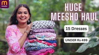 Huge Meesho Haul  15 Meesho MidiMaxi Dresses Under Rs 499 [upl. by Map606]