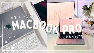 MacBook Pro 14 inch M2 Pro Chip 2023✨ unboxing accessories aesthetic setup [upl. by Bonnell]