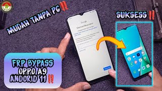 FRP BYPASS OPPO A9 2020 CPH1937 ANDROID 11 TANPA PC‼️ [upl. by Aihsitan]