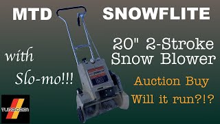 1980s MTD Snowflite Auction Buywill it run Will we do some slow motion One way to find out [upl. by Jem]