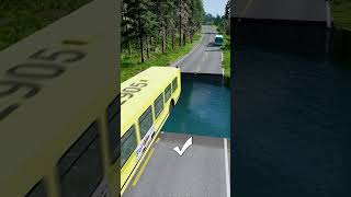 Bus vs water pit 31  carsvswaterpit beamngdrive doubleflatbedtrailertruckvsspeedbumps [upl. by Marpet]