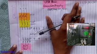 VFD basic connection drawing StartStopOnTrip [upl. by Ococ]