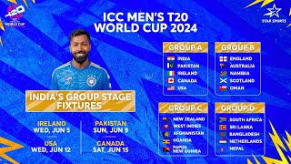 Full Schedule of ICC T20 WC 2024 India’s matches Group of Death amp the return of Super 8 [upl. by Hedwiga]