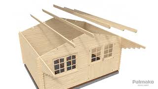 Palmako Sally Wood Log Cabin Assembly Video [upl. by Nniw]