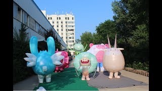 Different Inflatable Lovely Mascot Costume with blower and Battery for Parade Decoration [upl. by Ayatnohs]