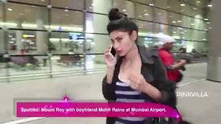 Spotted Mouni Roy with boyfriend Mohit Raina at Mumbai Airport [upl. by Aketal]