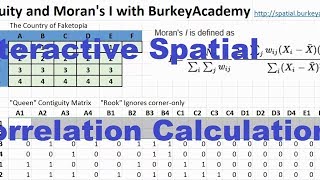 Spatial Correlation Morans I and Contiguity [upl. by Annail]