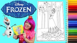 Coloring Queen Elsa Disney Frozen GIANT Coloring Book Page Crayola Colored Pencil  KiMMi THE CLOWN [upl. by Friedly601]