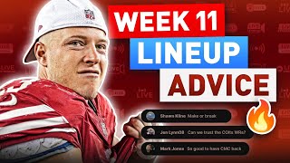 Fantasy Football Week 11 Lineup Advice  NFL Inactives Injuries amp StartSit Decisions 2024 [upl. by Eed]