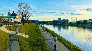 Krakow Poland Walking tour The bank of the Wisla River in autumn波蘭漫步克拉科夫【4K HDR 60fps】 [upl. by Abbub]