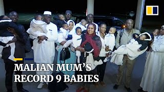 Mali mother who gave birth to 9 babies returns home with hands full [upl. by Concoff]